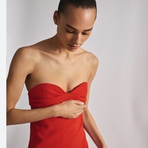 Mango Strapless Sweetheart Red Dress